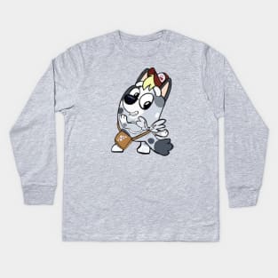 Muffin Derpy Heeler Kids Long Sleeve T-Shirt